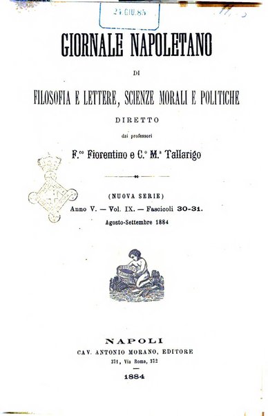 Giornale napoletano di filosofia e lettere, scienze morali e politiche