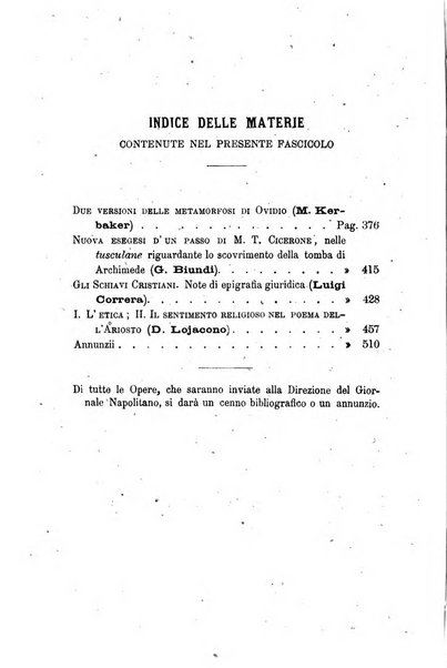 Giornale napoletano di filosofia e lettere, scienze morali e politiche