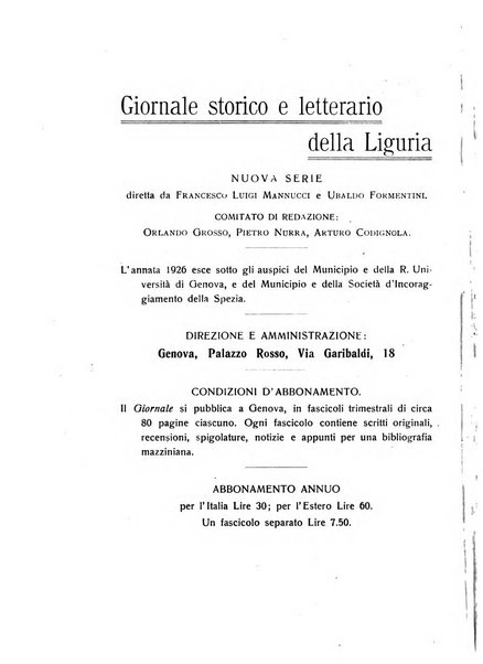 Giornale storico e letterario della Liguria