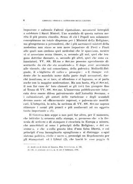 Giornale storico e letterario della Liguria