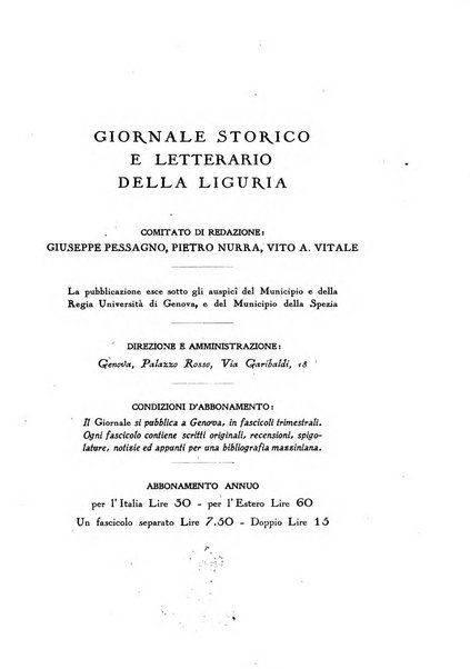 Giornale storico e letterario della Liguria