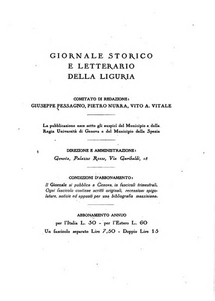 Giornale storico e letterario della Liguria