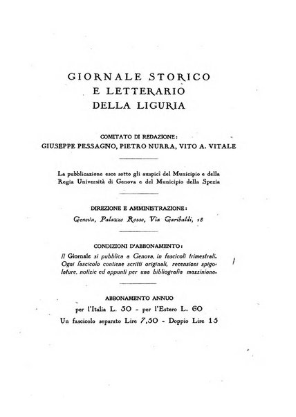 Giornale storico e letterario della Liguria