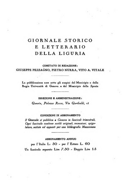 Giornale storico e letterario della Liguria