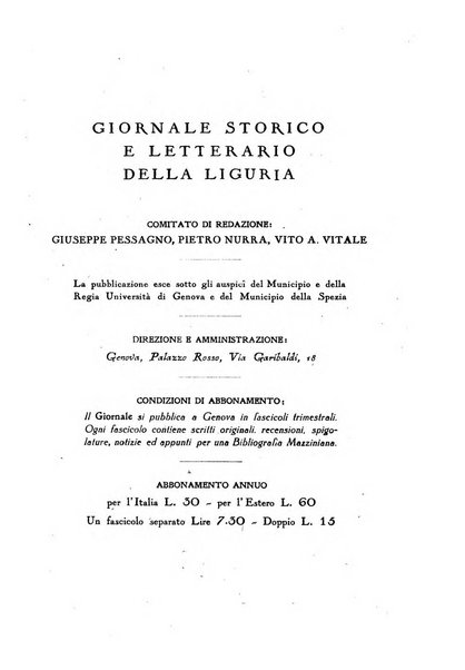 Giornale storico e letterario della Liguria