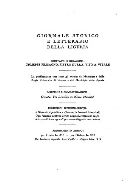 Giornale storico e letterario della Liguria