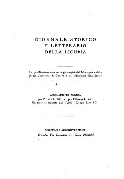 Giornale storico e letterario della Liguria