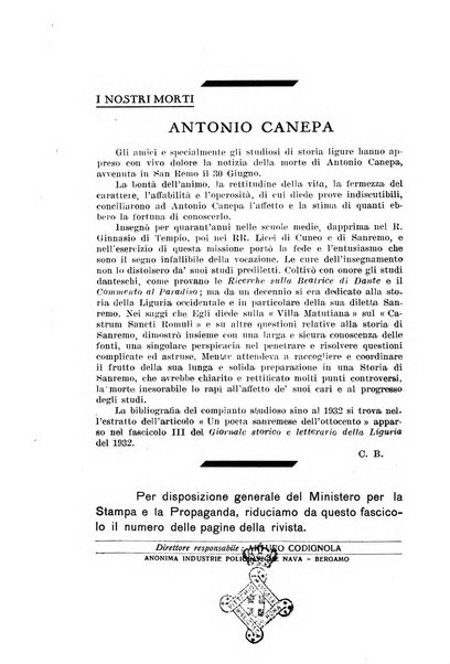 Giornale storico e letterario della Liguria