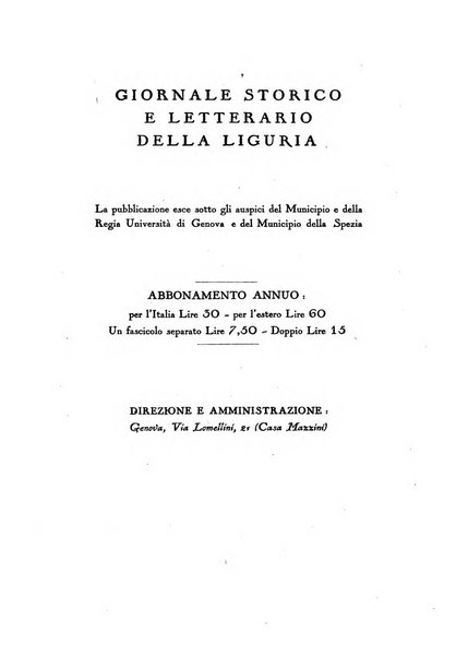 Giornale storico e letterario della Liguria