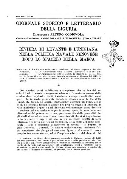 Giornale storico e letterario della Liguria