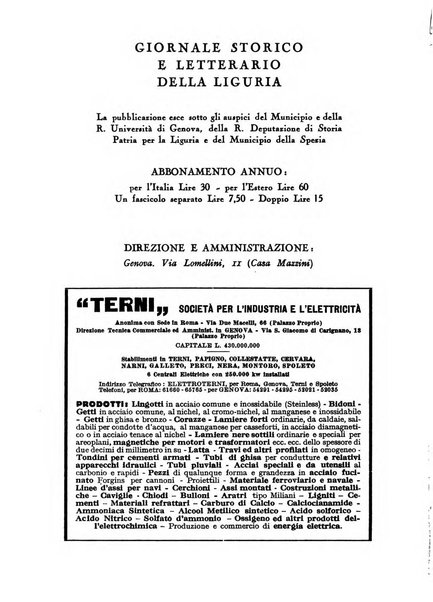 Giornale storico e letterario della Liguria