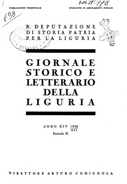 Giornale storico e letterario della Liguria