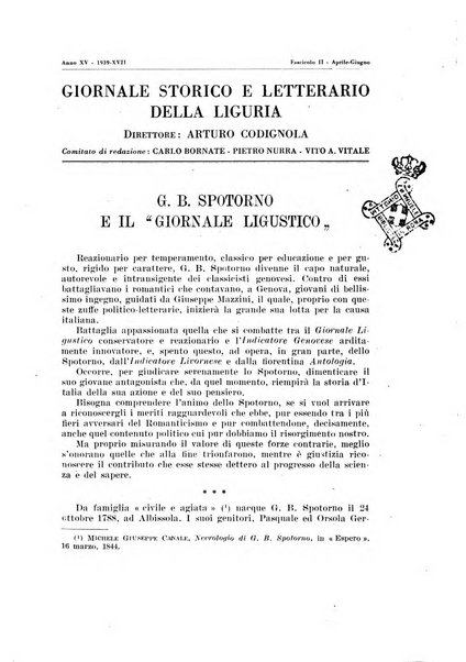 Giornale storico e letterario della Liguria