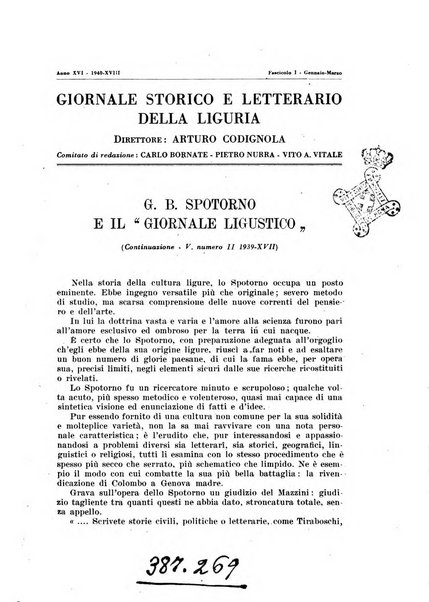 Giornale storico e letterario della Liguria