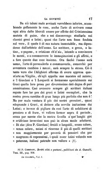 La gioventù ragguagli d'educazione e d'istruzione