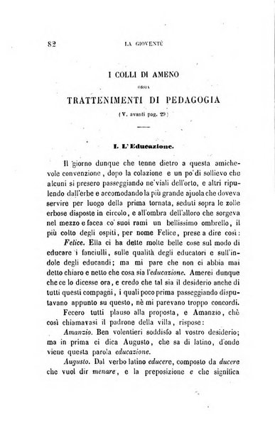 La gioventù ragguagli d'educazione e d'istruzione