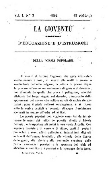 La gioventù ragguagli d'educazione e d'istruzione