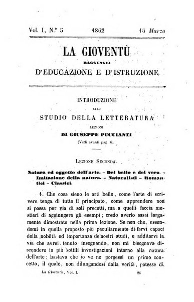 La gioventù ragguagli d'educazione e d'istruzione