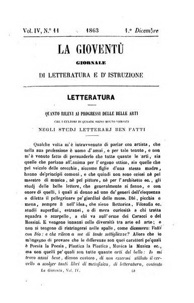 La gioventù ragguagli d'educazione e d'istruzione