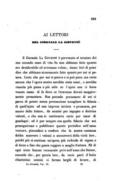 La gioventù ragguagli d'educazione e d'istruzione