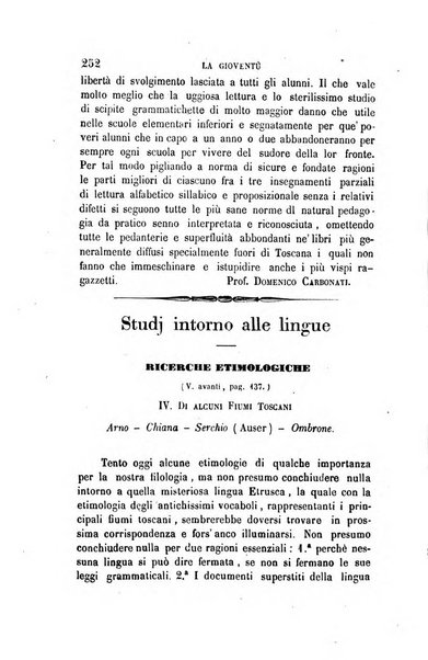 La gioventù ragguagli d'educazione e d'istruzione