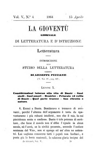 La gioventù ragguagli d'educazione e d'istruzione