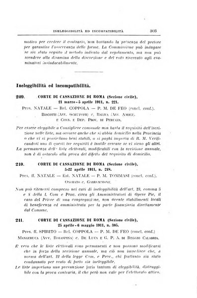 La giurisprudenza amministrativa esposta sistematicamente