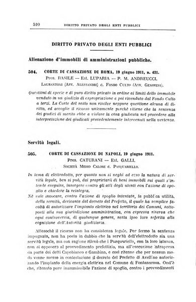 La giurisprudenza amministrativa esposta sistematicamente