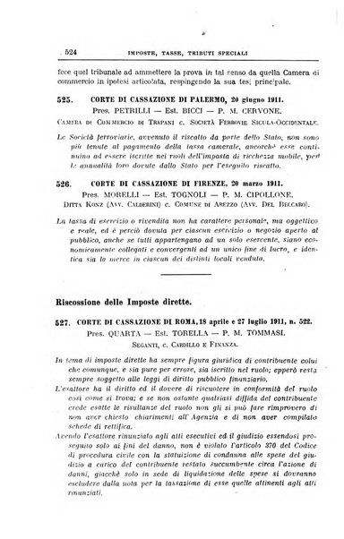 La giurisprudenza amministrativa esposta sistematicamente