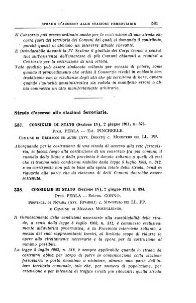 La giurisprudenza amministrativa esposta sistematicamente