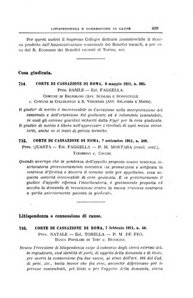 La giurisprudenza amministrativa esposta sistematicamente