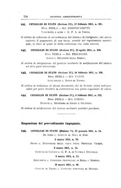 La giurisprudenza amministrativa esposta sistematicamente