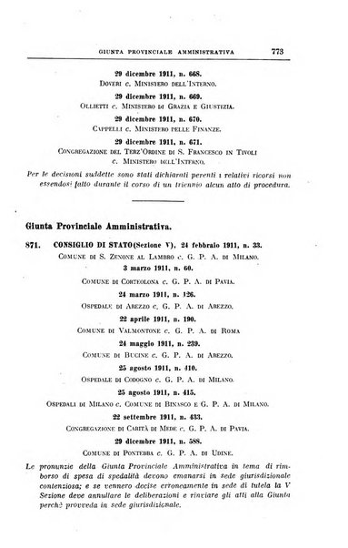 La giurisprudenza amministrativa esposta sistematicamente