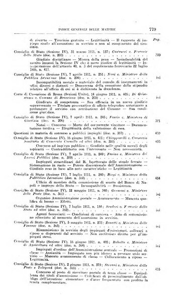 La giurisprudenza amministrativa esposta sistematicamente