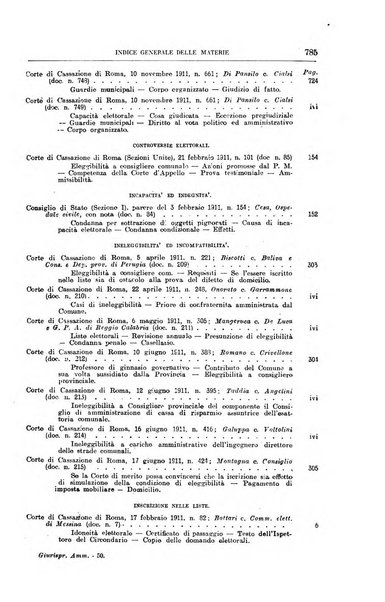 La giurisprudenza amministrativa esposta sistematicamente