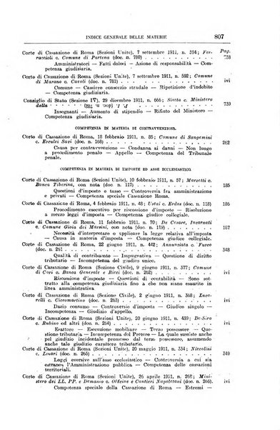 La giurisprudenza amministrativa esposta sistematicamente