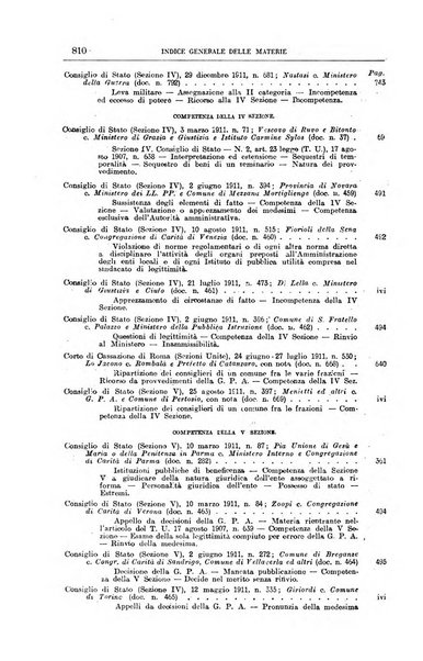 La giurisprudenza amministrativa esposta sistematicamente