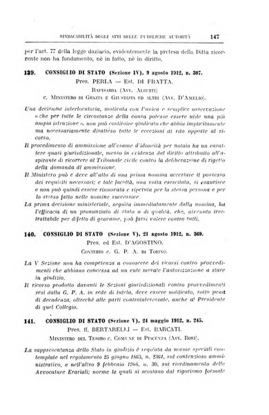 La giurisprudenza amministrativa esposta sistematicamente