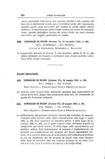 La giurisprudenza amministrativa esposta sistematicamente