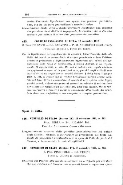 La giurisprudenza amministrativa esposta sistematicamente