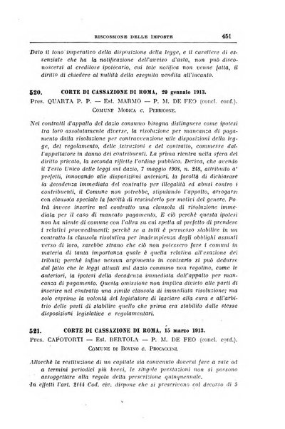 La giurisprudenza amministrativa esposta sistematicamente