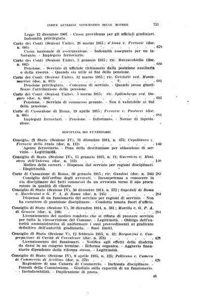 La giurisprudenza amministrativa esposta sistematicamente