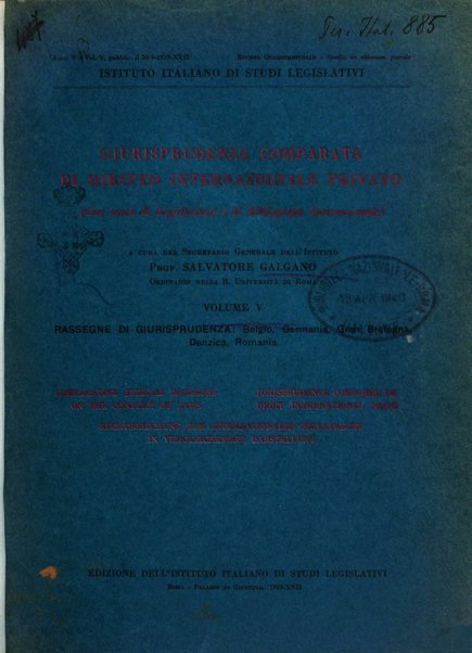 Giurisprudenza comparata di diritto internazionale privato