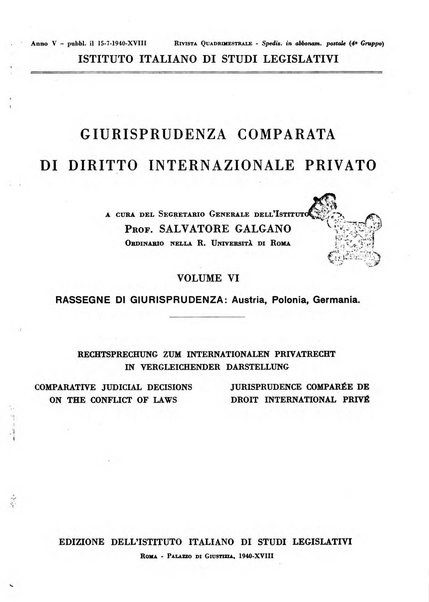 Giurisprudenza comparata di diritto internazionale privato