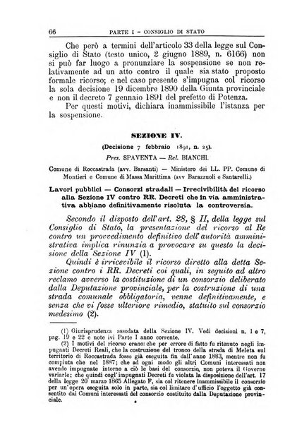 La giustizia amministrativa raccolta di decisioni e pareri del Consiglio di Stato, decisioni della Corte dei conti, sentenze della Cassazione di Roma, e decisioni delle Giunte provinciali amministrative