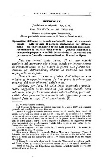 La giustizia amministrativa raccolta di decisioni e pareri del Consiglio di Stato, decisioni della Corte dei conti, sentenze della Cassazione di Roma, e decisioni delle Giunte provinciali amministrative