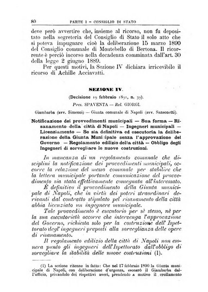 La giustizia amministrativa raccolta di decisioni e pareri del Consiglio di Stato, decisioni della Corte dei conti, sentenze della Cassazione di Roma, e decisioni delle Giunte provinciali amministrative