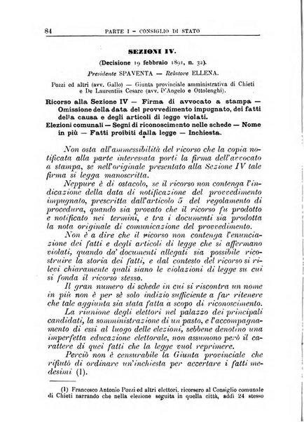 La giustizia amministrativa raccolta di decisioni e pareri del Consiglio di Stato, decisioni della Corte dei conti, sentenze della Cassazione di Roma, e decisioni delle Giunte provinciali amministrative