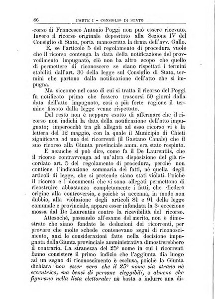 La giustizia amministrativa raccolta di decisioni e pareri del Consiglio di Stato, decisioni della Corte dei conti, sentenze della Cassazione di Roma, e decisioni delle Giunte provinciali amministrative