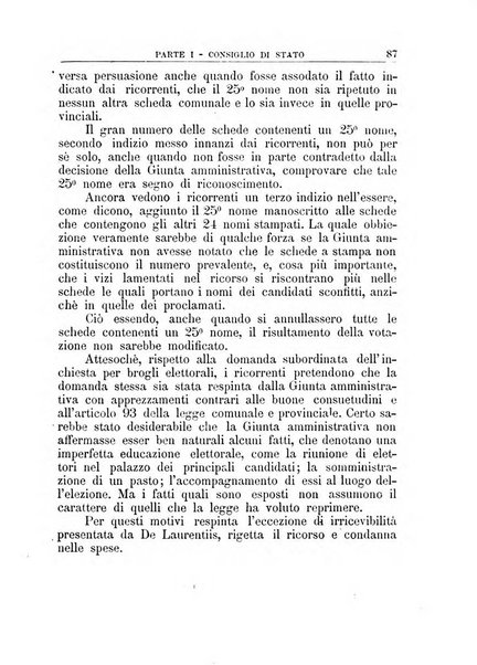 La giustizia amministrativa raccolta di decisioni e pareri del Consiglio di Stato, decisioni della Corte dei conti, sentenze della Cassazione di Roma, e decisioni delle Giunte provinciali amministrative